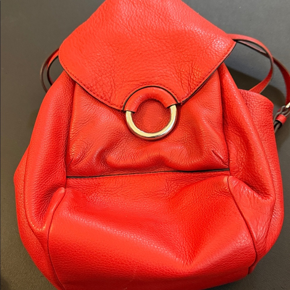 Vince Camuto Vibrant Red Leather Shoulder Bag